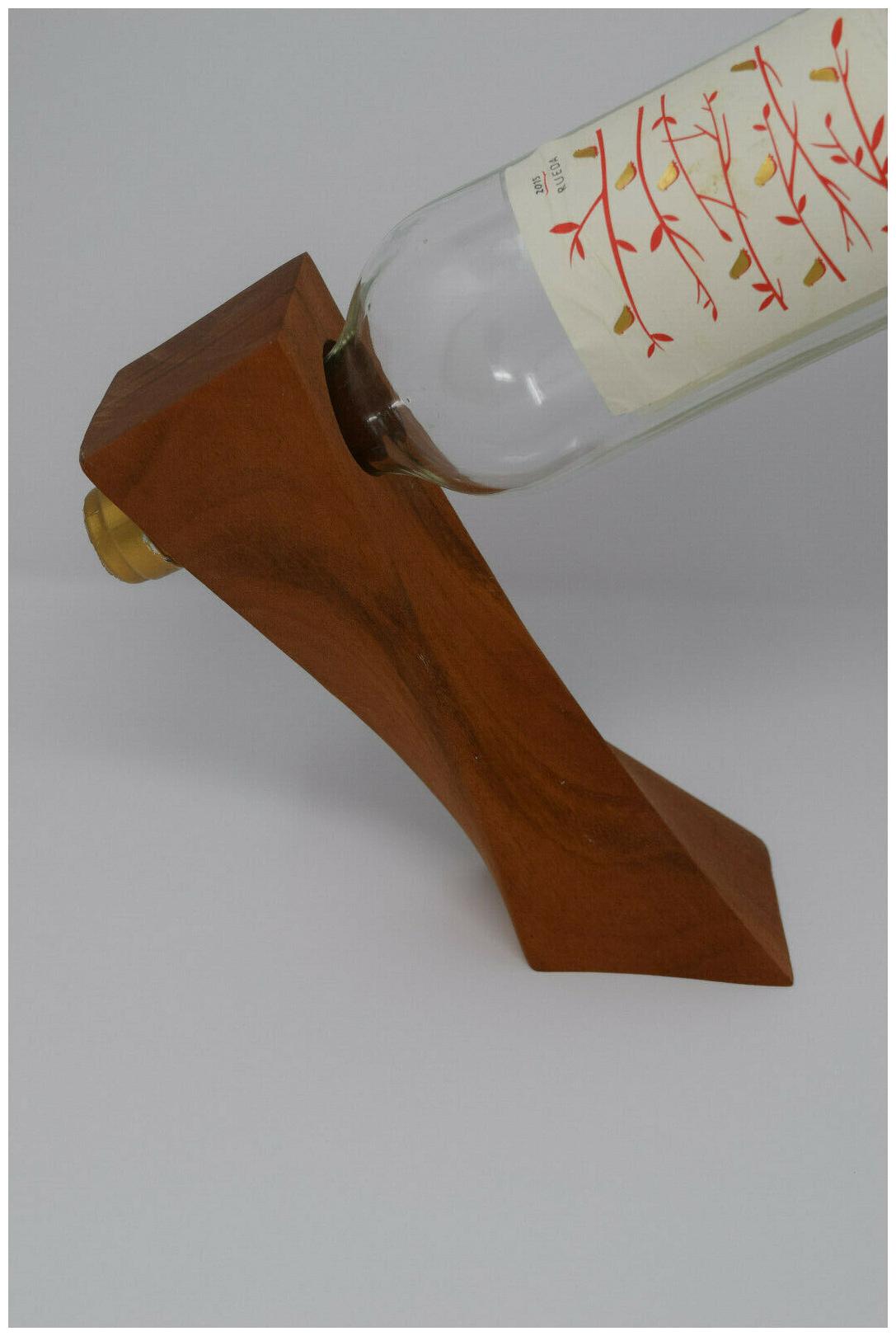 

Bilanz - Gravity Defying Floating Wine Bottle Holder with a Twist - Ipe wood