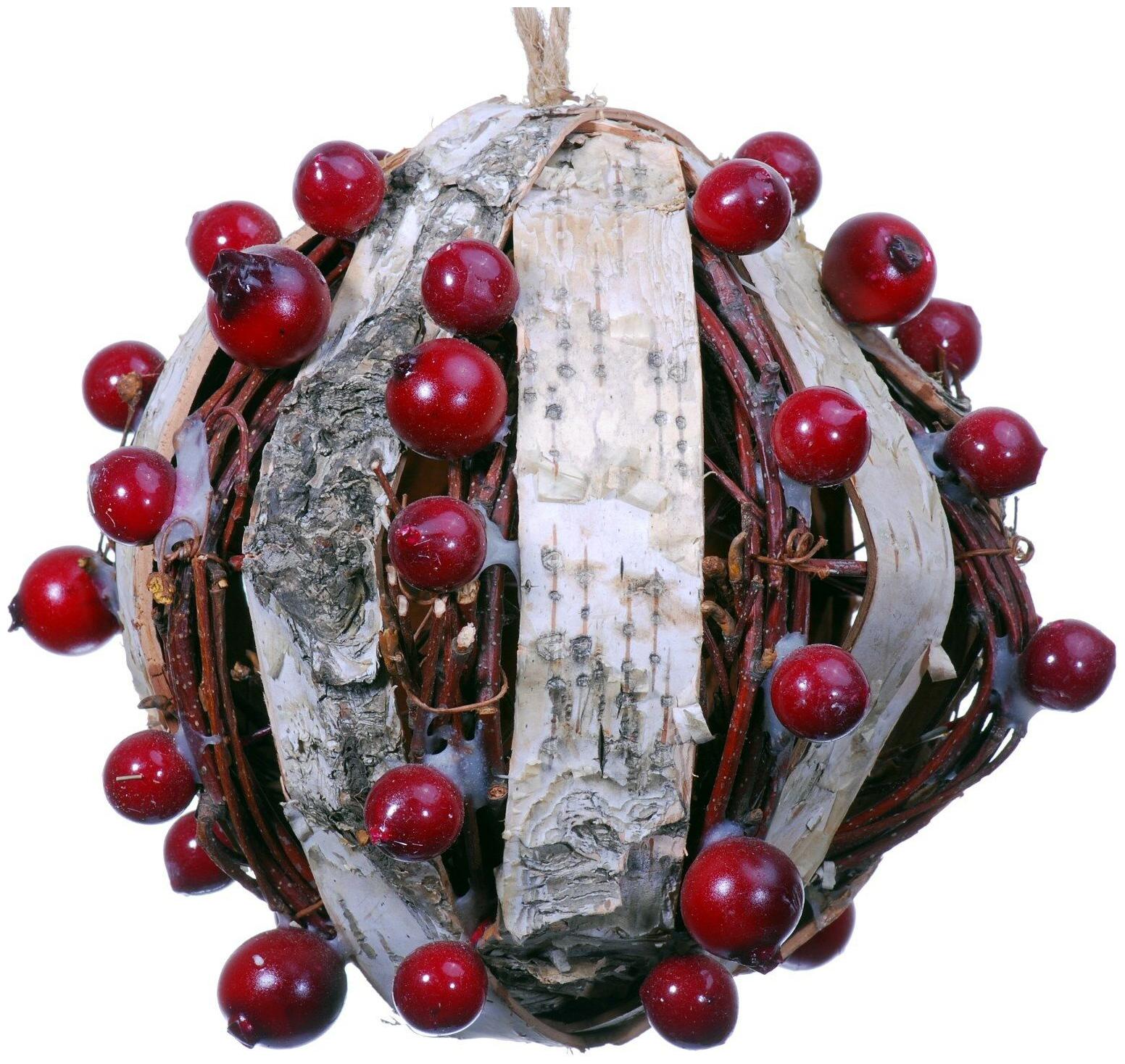 

Birch Bark Berry Decorative Kissing Ball Ornament Natural Tree New 548c
