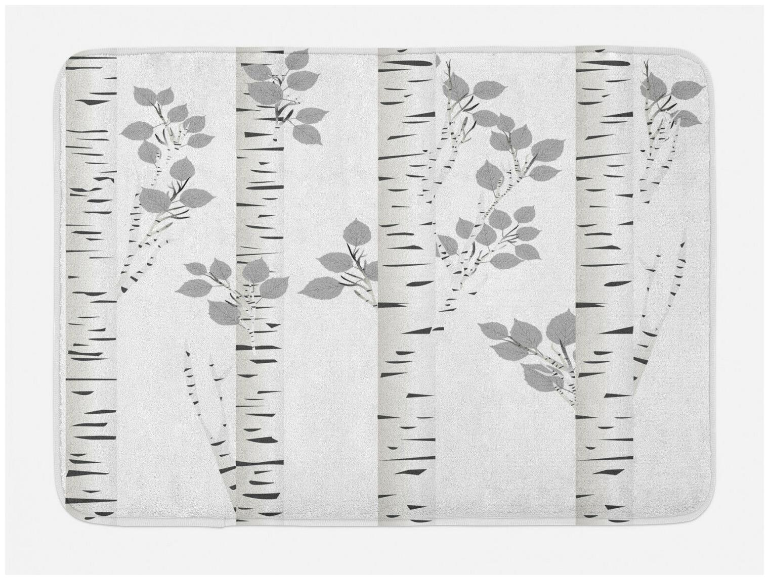 

Birch Tree Bath Mat Artsy Autumn Woods Non-Slip Plush Mat 29 5 X 17 5 Inches