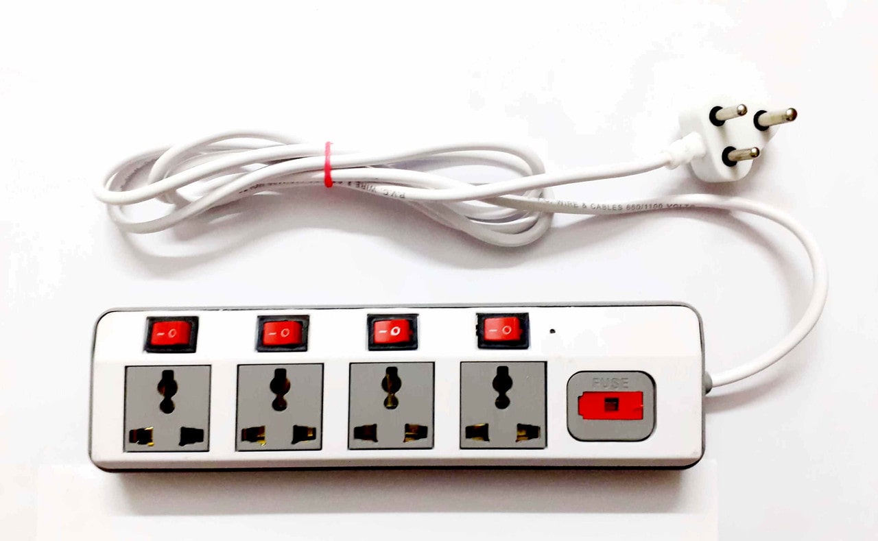 

Bizinto Three Pin Multi Extension Board ( 2 5 m 4 Socket 4 Switches)