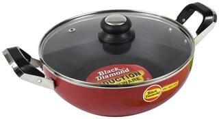Black Diamond 3 L With Lid Kadhai Induction Bottom ( Aluminium , Set of 2 )