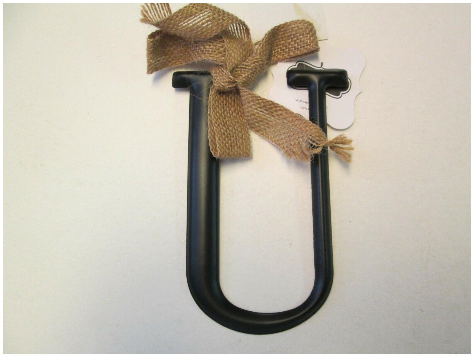 

Black Tin Initial by Mud Pie Letter U V W or Y NWT