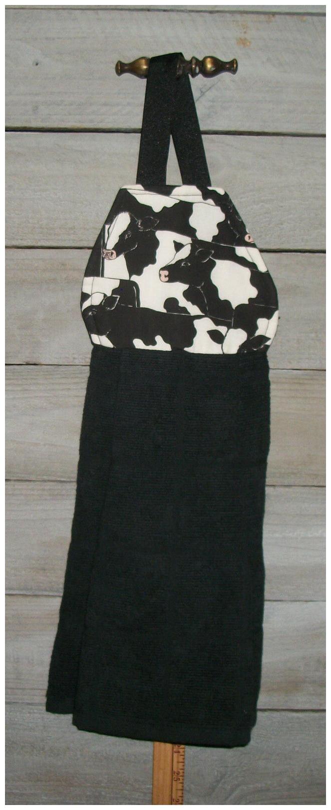 

Black White Cows Packed Vintage Hanging Kitchen Oven Fridge Hand Dishtowel