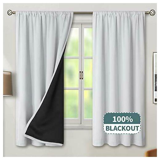 

Blackout Curtains For Bedroom With Black Liner Double Layer Full Room Darkening
