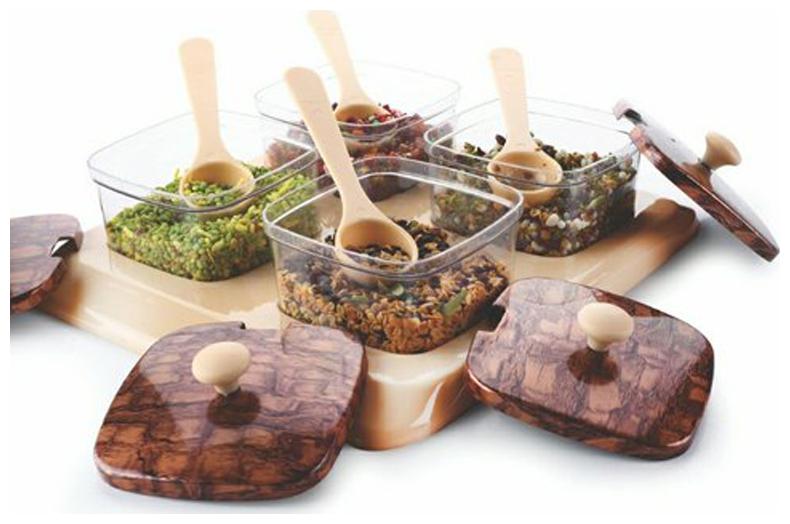 

Zanelux 1000 ml Copper Plastic Container Set - Set of 4