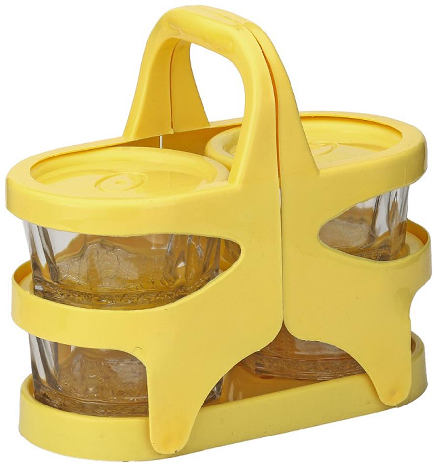 

Bloom Kitchen Classic Lunch Box With Plastic Frame And Four Glass Bowl