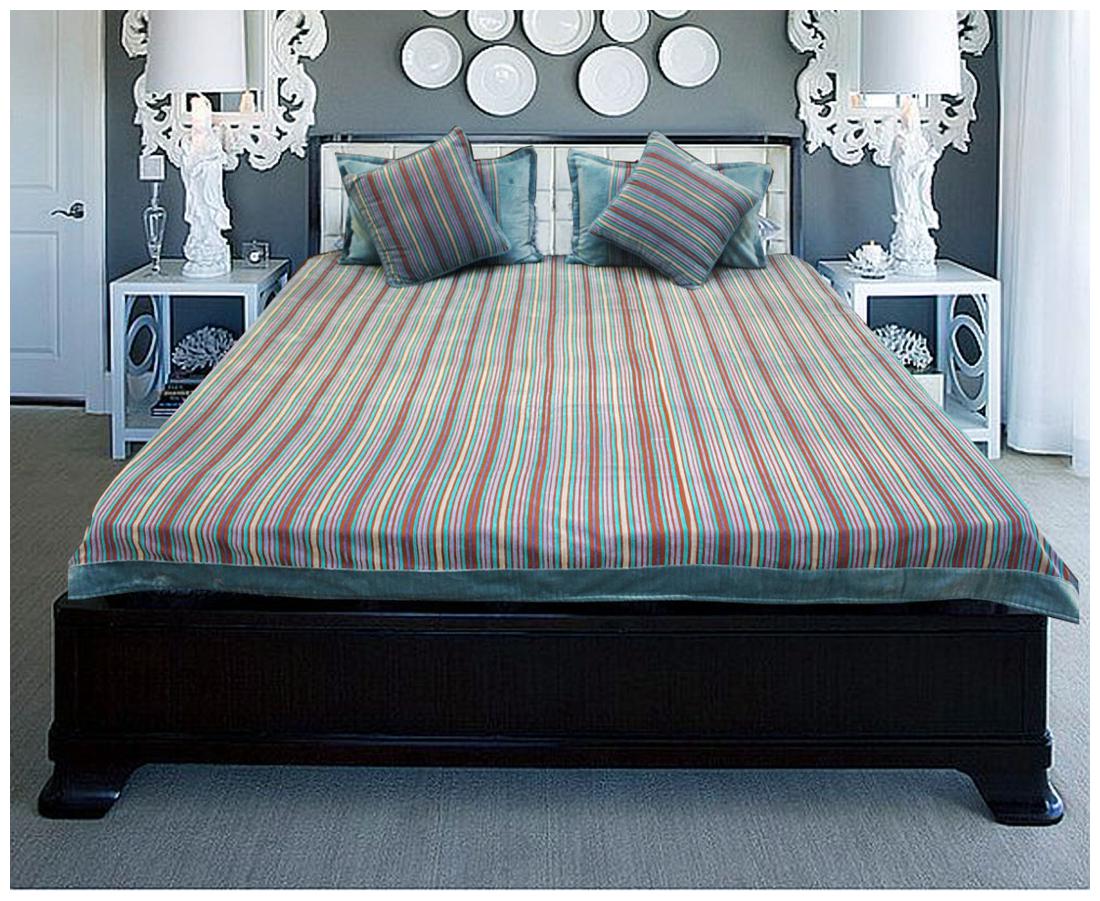 

R Home Cotton Printed Double Size Bedsheet ( 1 Bedsheet With 2 Pillow Covers Blue )