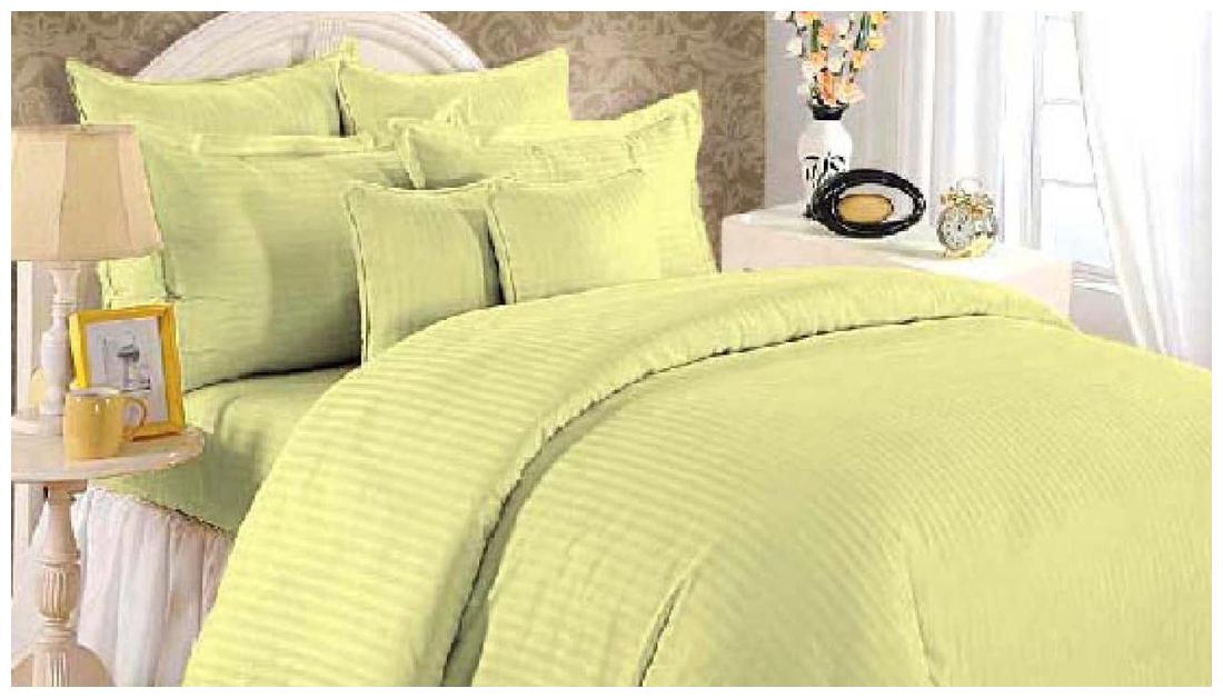 

Blush Cotton Striped Double Size Bedsheet ( 1 Bedsheet With 2 Pillow Covers Yellow )