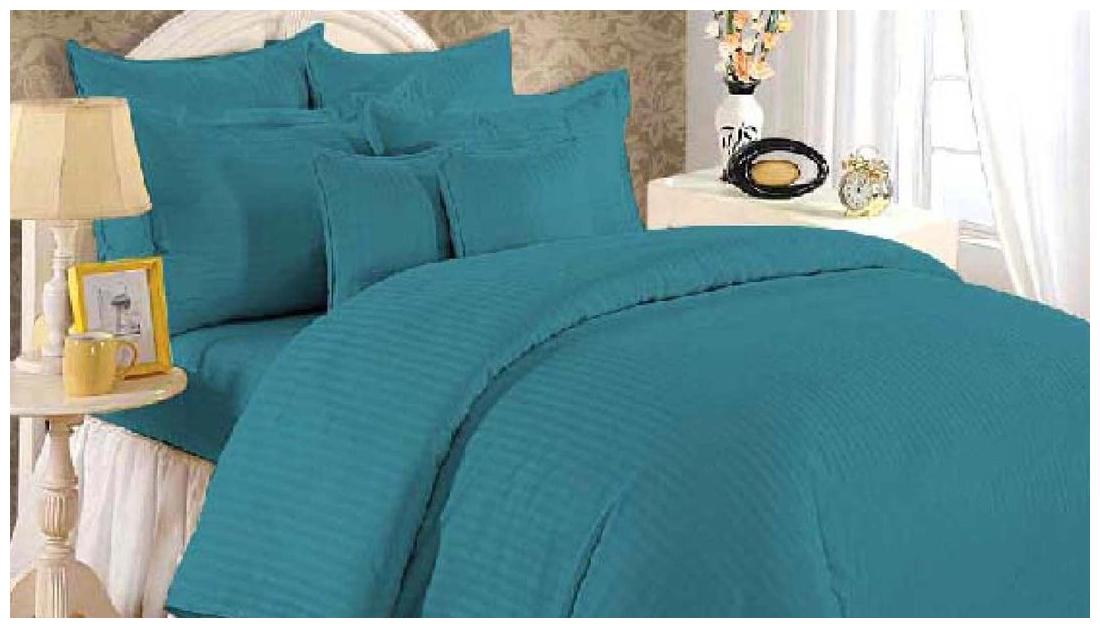 

Blush Cotton Striped Double Size Bedsheet ( 1 Bedsheet With 2 Pillow Covers Blue )