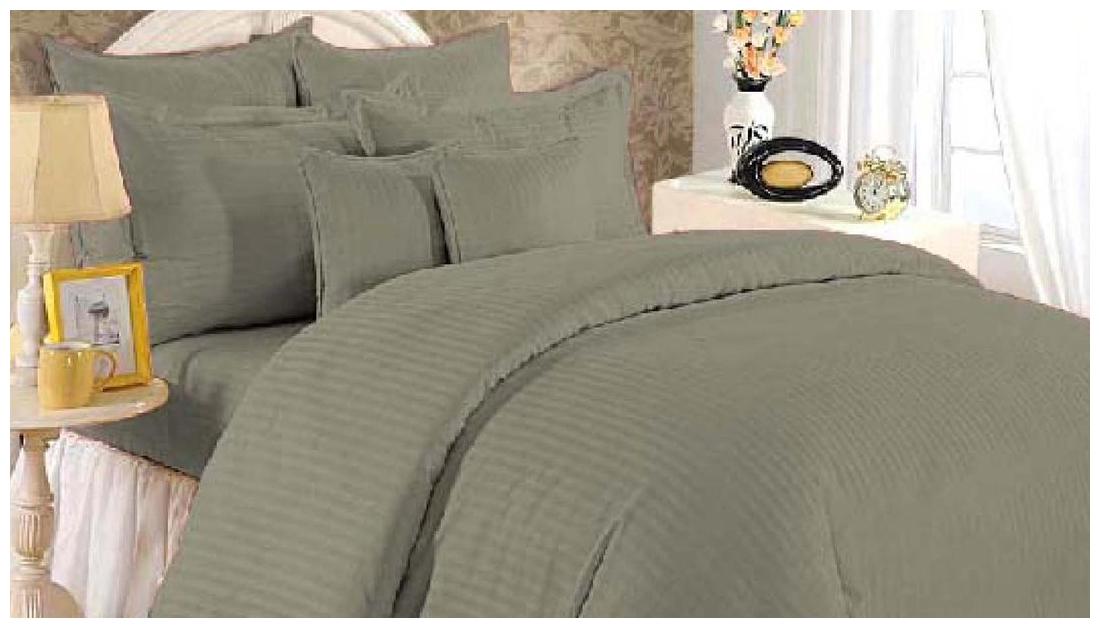 

Blush Cotton Striped Double Size Bedsheet ( 1 Bedsheet With 2 Pillow Covers Grey )