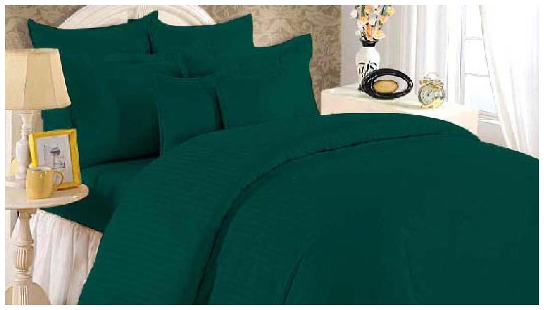 

Blush Cotton Striped Double Size Bedsheet ( 1 Bedsheet With 2 Pillow Covers Green )