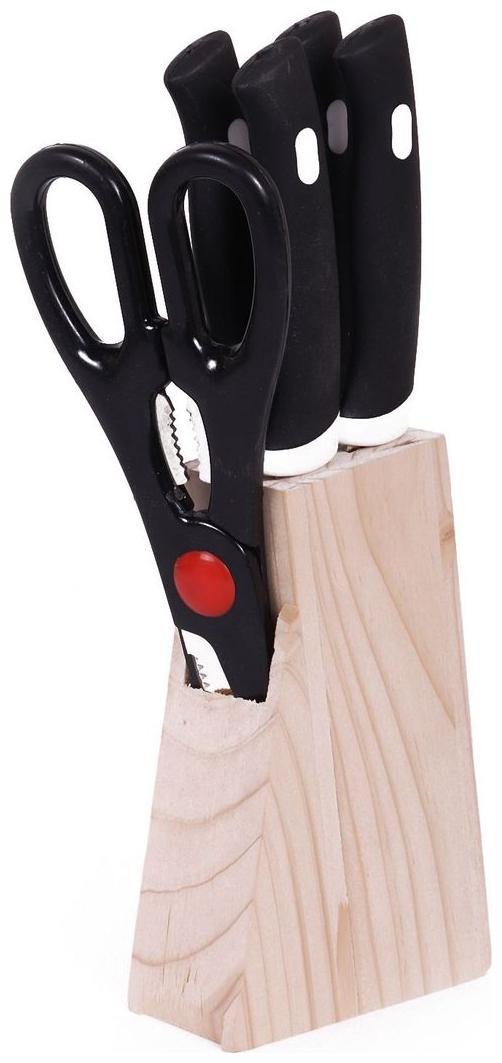 Bluzon Knife Set 6 pcs Set Wooden, Stainless Steel Knife Set