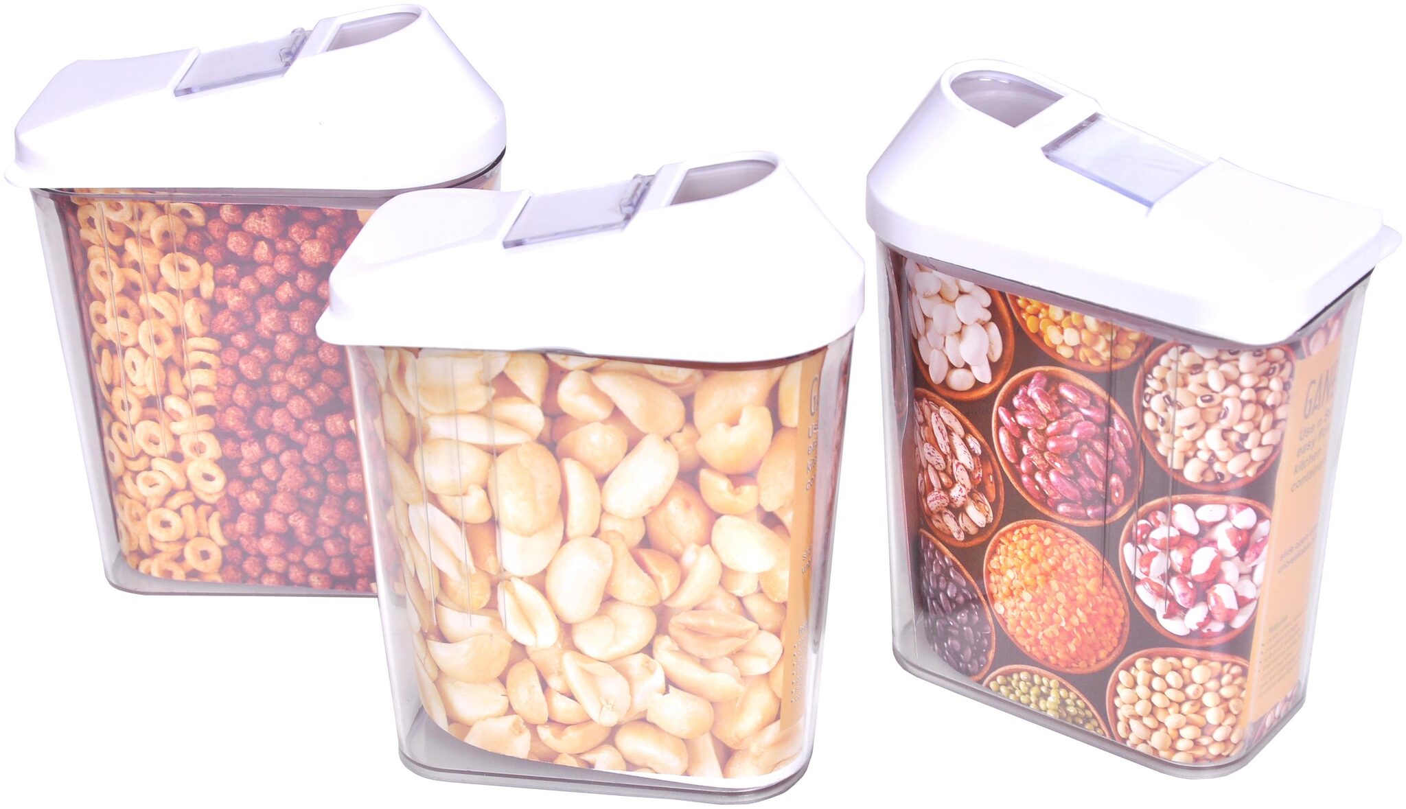 

Bluzon Modular Oval No 3 Plastic Container Set 1 7 Litres Set of 3 white