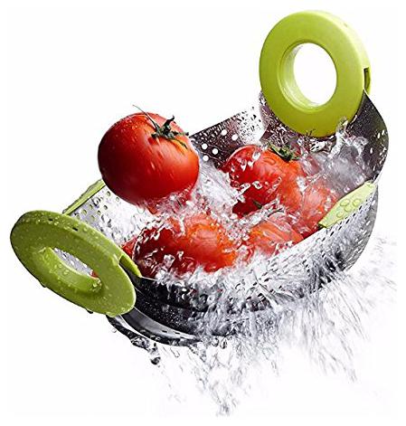 

Bluzon Stainless Steel Food Grade 5 in 1 Collapsible Rice Colander