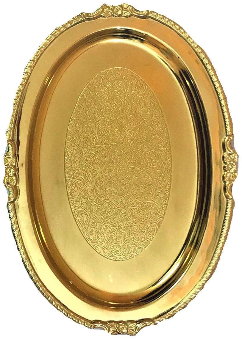 

BM Metal Works Brass Gold Plated Tray Golden Tray