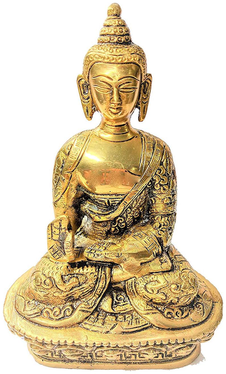 

BM Metal Works Brass Sitting Buddha Idol Statue Showpiece