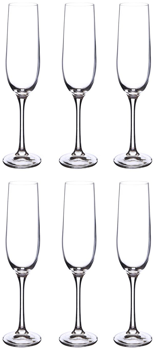 

Bohemia Crystal wine Glass set Non Lead Crystal Viola Champagne Flute 190ml set of 6 pcs
