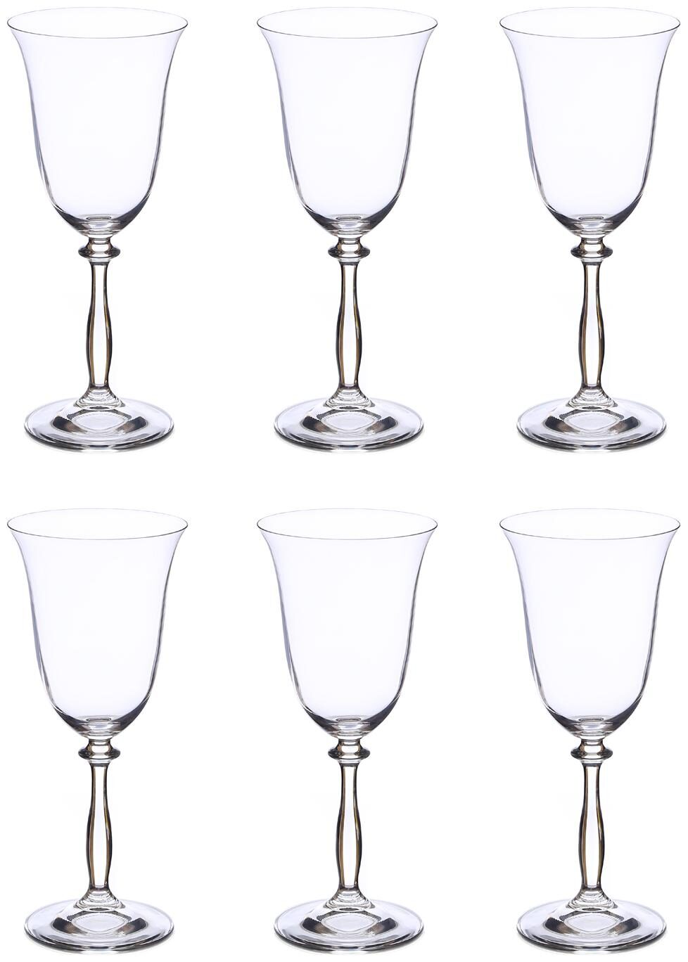 

Bohemia Crystal Angela Wine Drinking Glass Set 350 ml set of 6 pcs Tranparent Non Lead Crystal