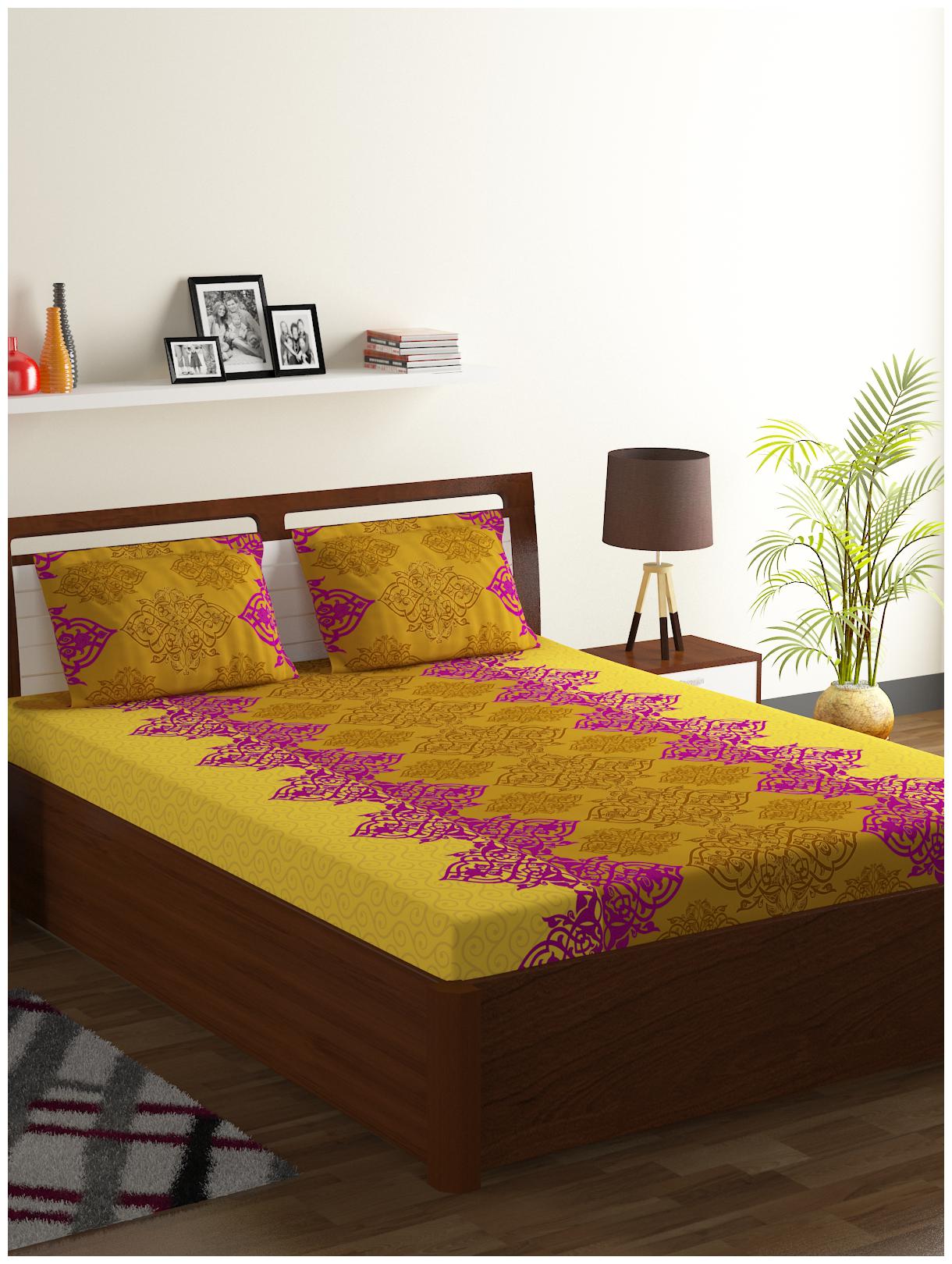 

Bombay Dyeing Cotton Abstract Double Size Bedsheet 104 TC ( 1 Bedsheet With 2 Pillow Covers Multi )