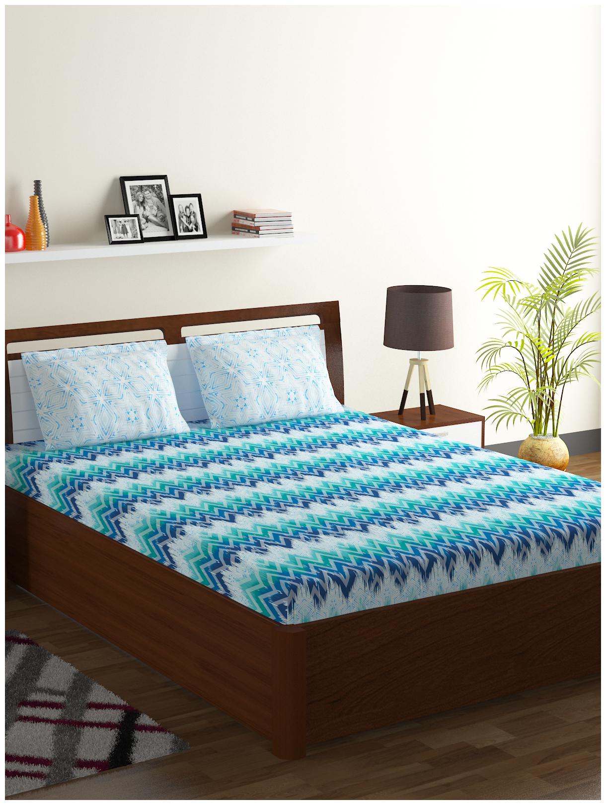 

Bombay Dyeing Cotton Abstract Double Size Bedsheet 104 TC ( 1 Bedsheet With 2 Pillow Covers Multi )