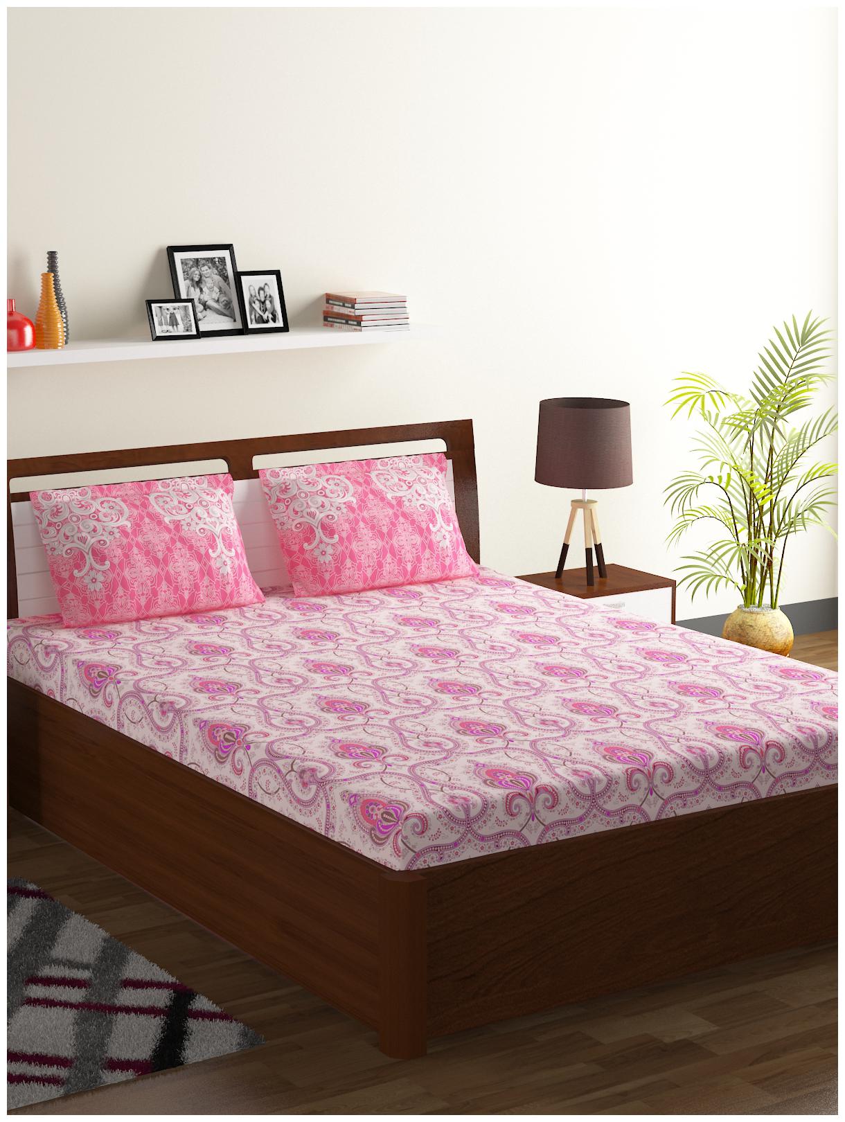 

Bombay Dyeing Cotton Abstract Double Size Bedsheet 104 TC ( 1 Bedsheet With 2 Pillow Covers Multi )
