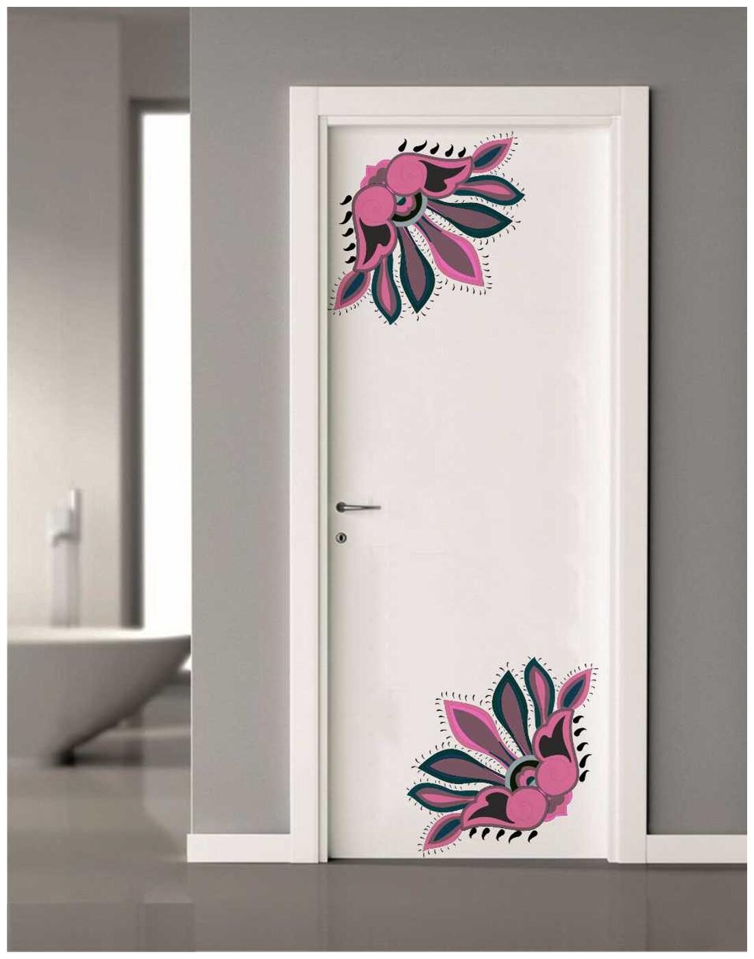 

Border Decorative Pink Flower Wall Sticker