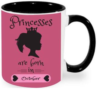 Born in October Princess Ceramic Coffee Mug by AshvahTM - MUG938-BLK