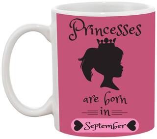 Born in September Princess Ceramic Coffee Mug by AshvahTM - MUG939