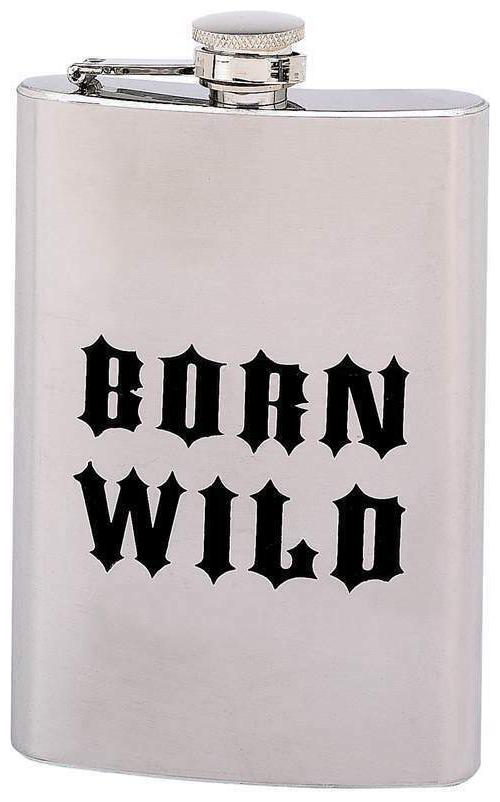 

Born Wild 8 Ounce Flask Flask - Chopper Biker Accessory - Alcohol Liquor Spirits