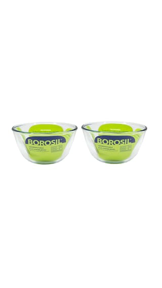 Borosil Microwavable Mixing Bowl, Set of 2 (500 ml)