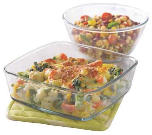 

Borosil Serving Bowl 1 3 L And Square Dish 1 6 L With 1 Lid Set Borosilicate Glass Serving Bowl (Transparent Pack Of 2)