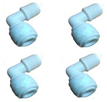 

BORYS (Pack Of 4) Ro Outer Pre Filter Elbow Connector 3 8 Inch Size Tube(Big Size Pipe) X 1 4 Inch Male Thread(Normal Size)