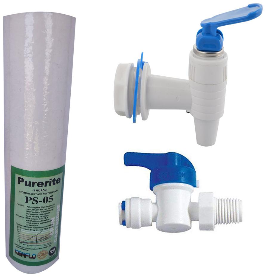 

BORYS Ro Spun Filter 10 Inch Ball Valve Manual On-Off -3 8 Inch Tube X 1 4 Inch Thread All Model Style Ro Tap For Ro Water Purifier