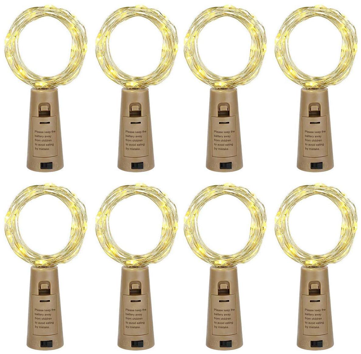 

Bottle Lights with Cork for Gin 8 Pack 2M 20 LED Cork Lights Warm White Fairy Lights Battery Powered for Wedding Decorations Table Centrepieces Party Bedroom and More