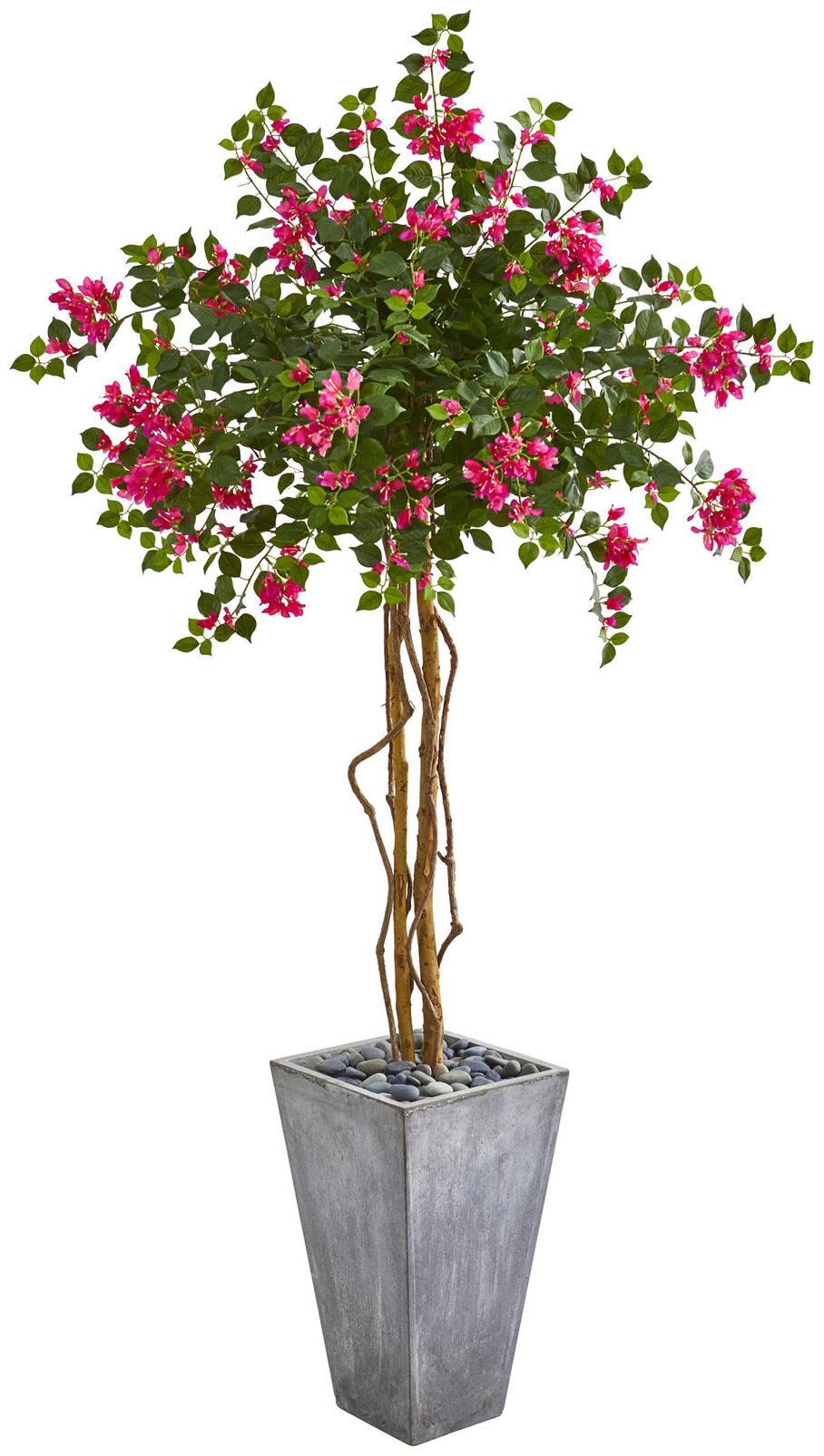

Bougainvillea Artificial Tree in Cement Planter Nearly Natural 6 5 Home Decor