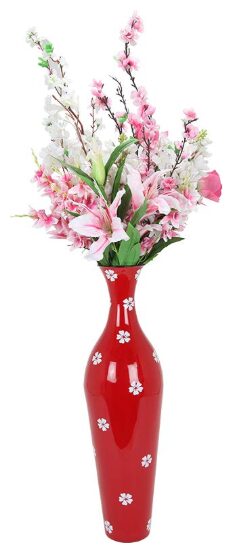 

Brancley Metallic Glossy Finish Printed Flower Vase (31 inch Red)