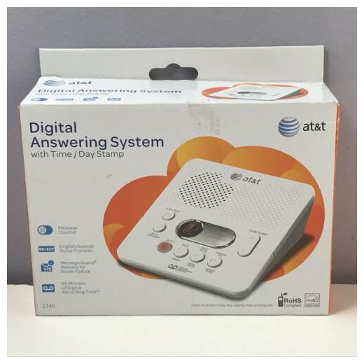 White New In Box AT/&T 1740 Digital Answering System With Time and Day