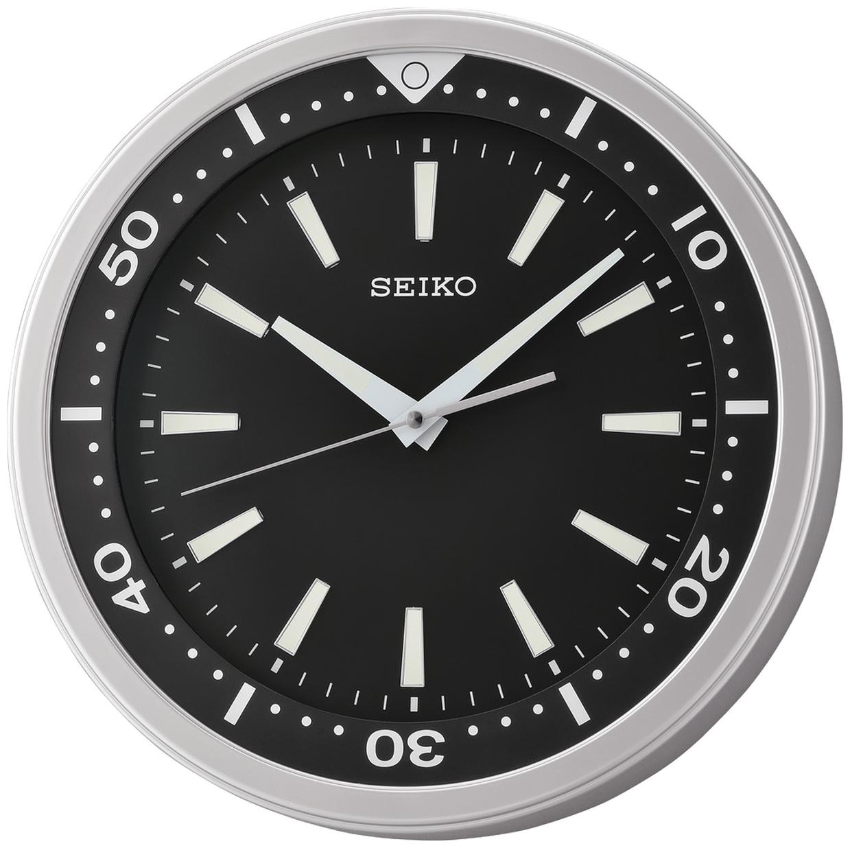

BRAND NEW Seiko 14 Ultra-Modern Black Silver Sweep Wall Clock QXA723ALH