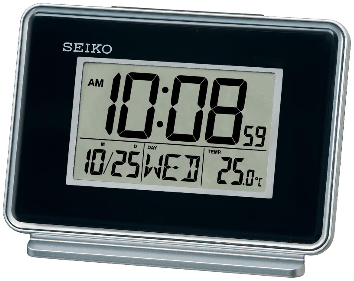 

BRAND NEW Seiko Black Case Hudson Everything Alarm Clock QHL068KLH