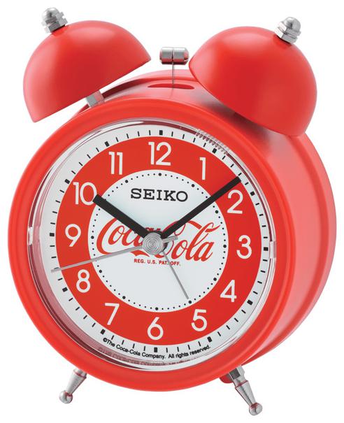 

BRAND NEW Seiko Red Quit Sweep Deux Bell Alarm Clock by Coca-Cola QHK905RLH