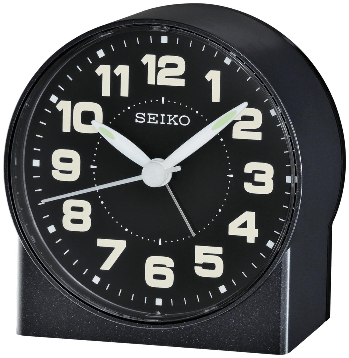 

BRAND NEW Seiko Black Metallic Case Emerson Alarm Clock QHE084KLH