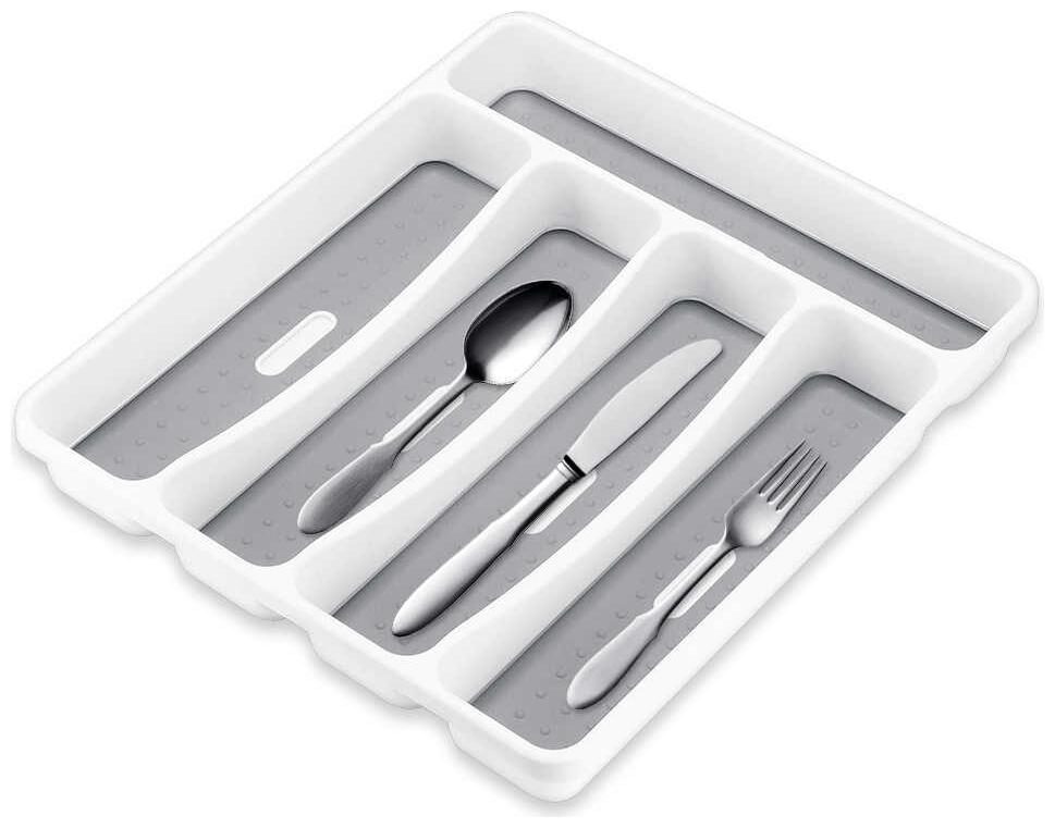 

Brand World 5 Compartments Cutlery Tray Kitchen Drawer Organizer Spoon Knife Fork Separation Plastic Storage Box Kitchen Tableware Tray