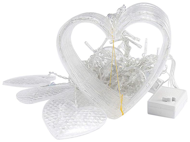 

Brand World Multicolor Heart Light Curtain String Lights with 12 Hanging Hearts 8 Flashing Modes Decoration Lighting