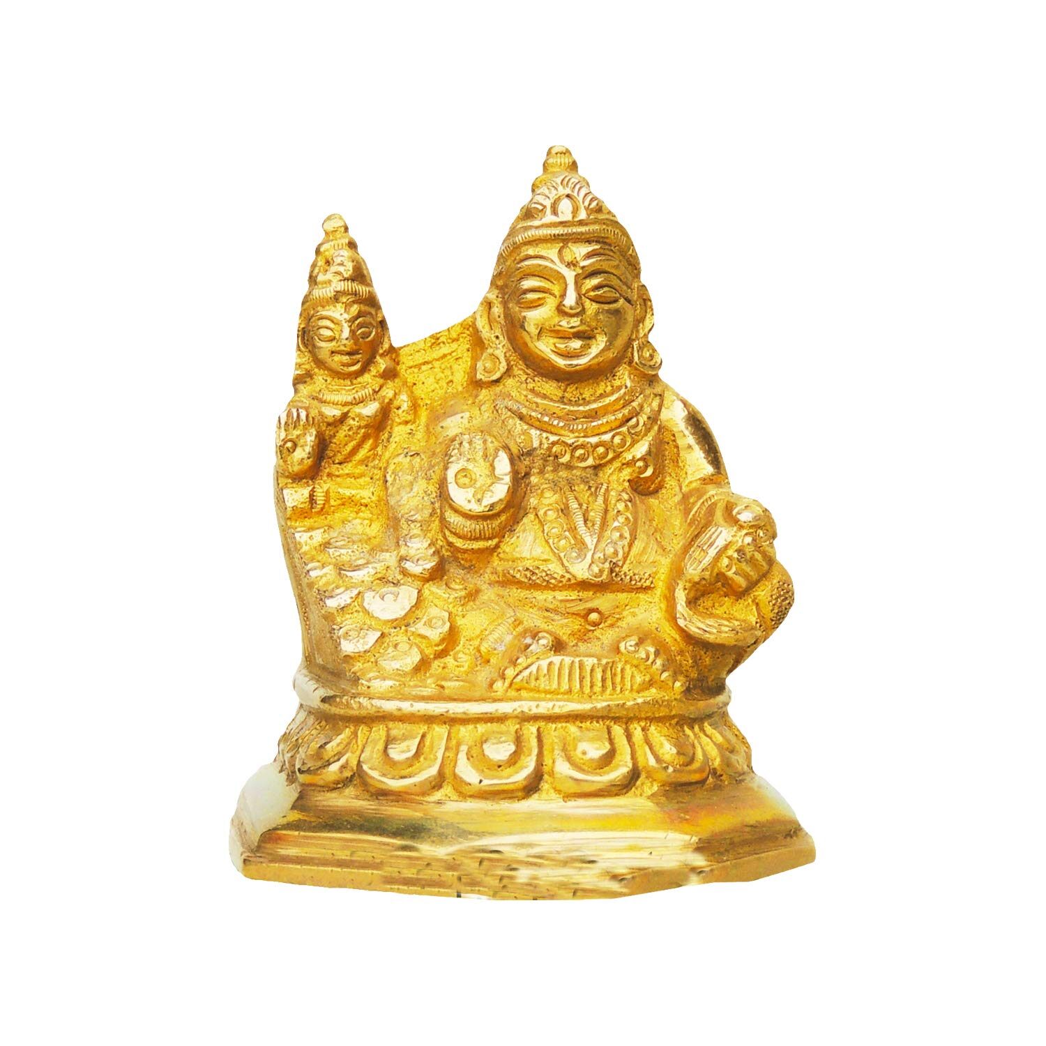 

Brass Showpiece Kuber Laxmi Maharaj Ji Idol with Brass Finish - Height 3 Inch
