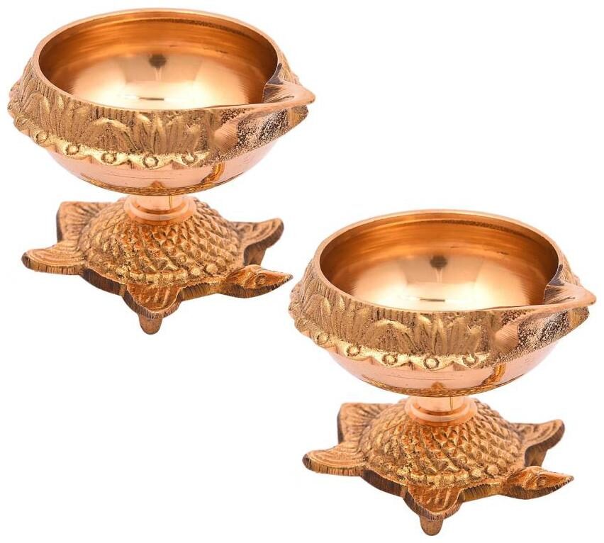 

Brecken Paul Tortise diya brass pack of 2 (height 2 5 inch width 2 5 inch )