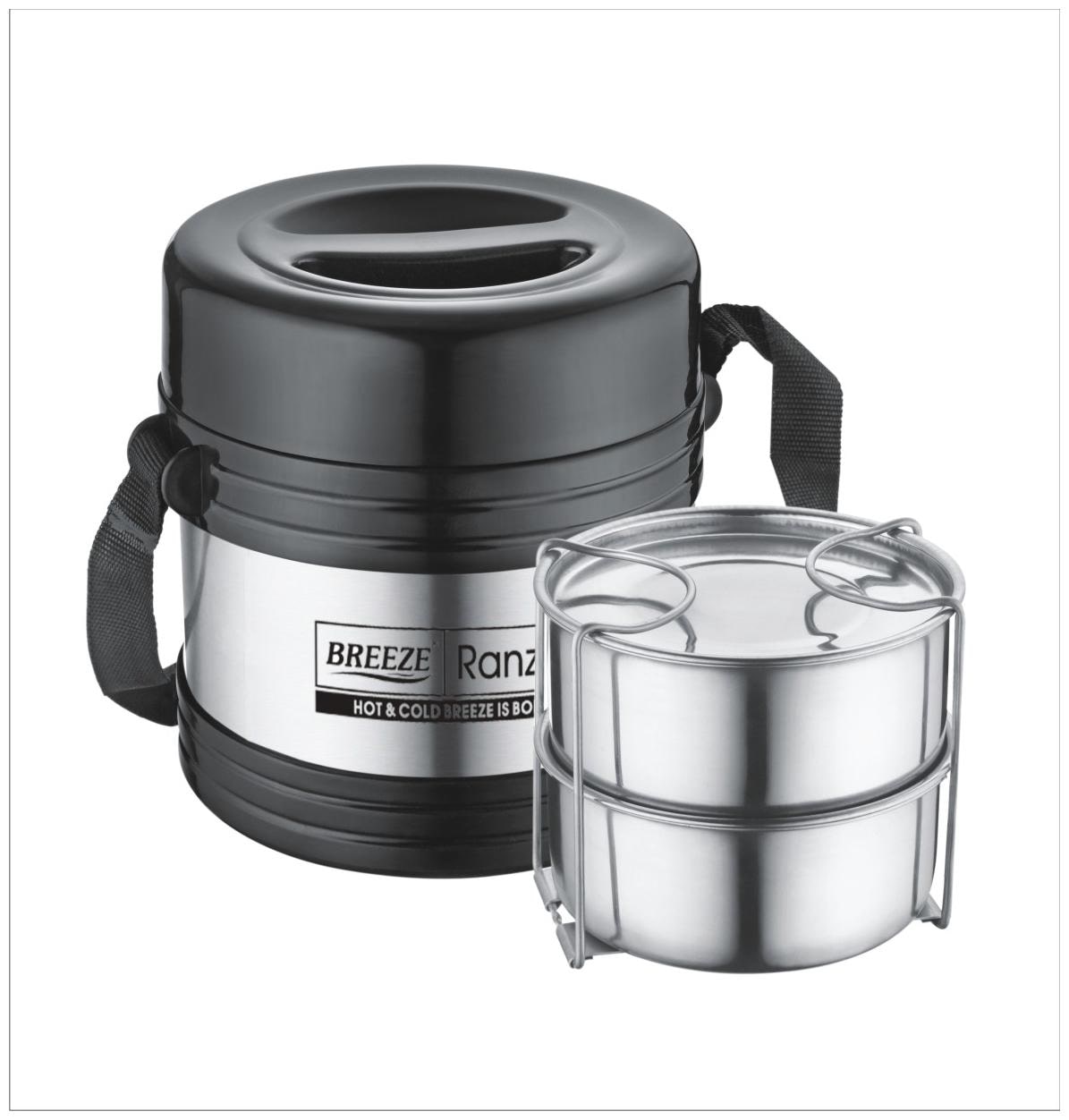 

Breeze Black 2 Containers Lunch box ( Set of 1 450 ml )