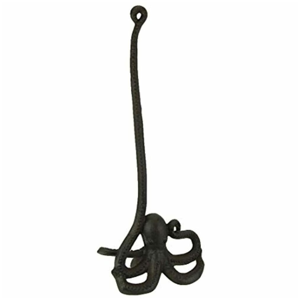 

Brown Cast Iron Swimming Octopus Paper Towel Holder Kitchen amp Dining