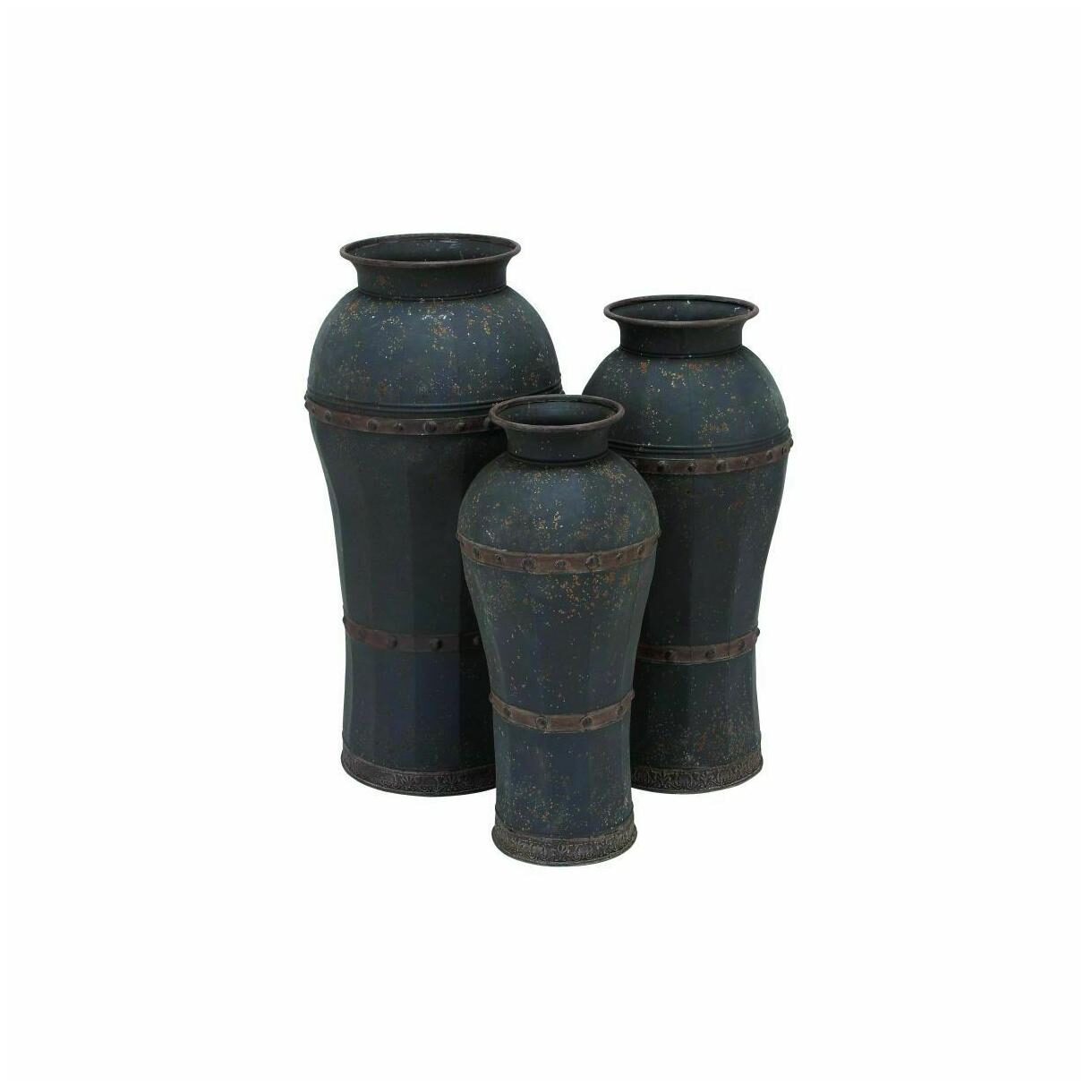 

Brown Green Iron 37-inches 33-inches and 29-inches High Brown Green