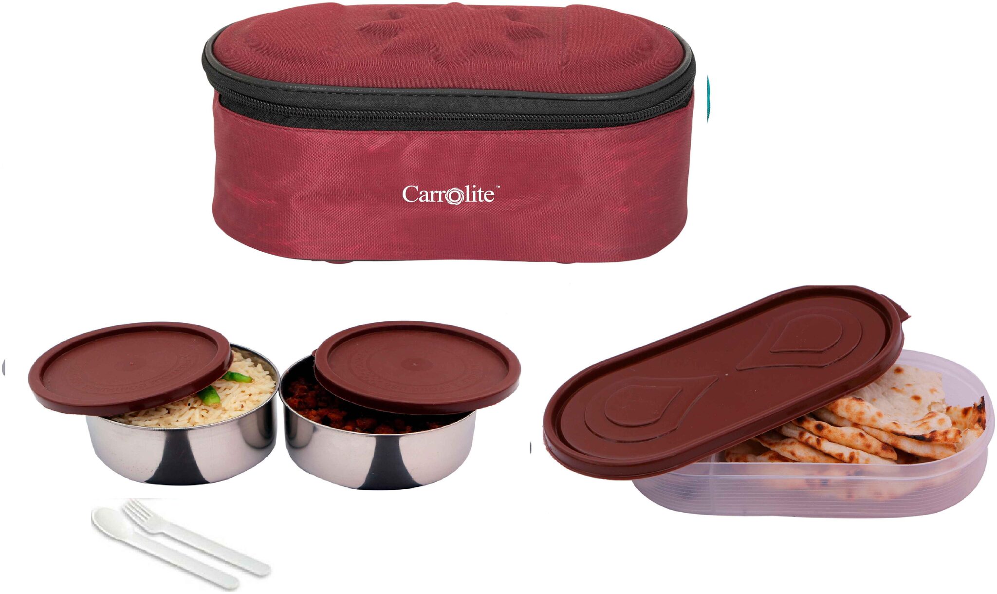 

Carrolite Maroon Lunch box ( Set of 1 700 ml )