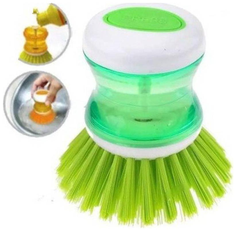 

Brush with liquid soap dispenser Plastic Wet and Dry Brush (1Pc) Assorted Color